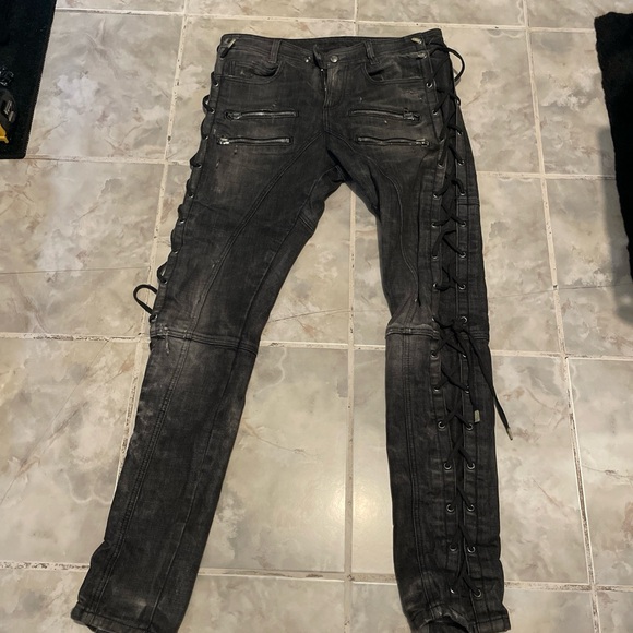 Faith Connexion Moto Biker Zipper Pants SZ 30 Made In Italy Proto